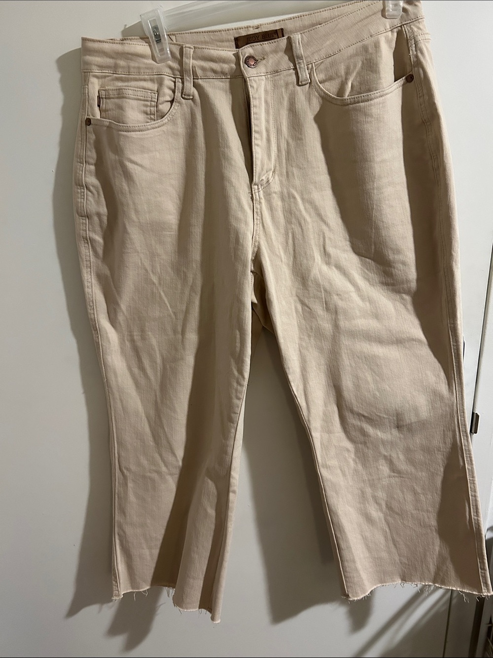 Judy Blue Cream High-Rise Wide-Leg Jeans